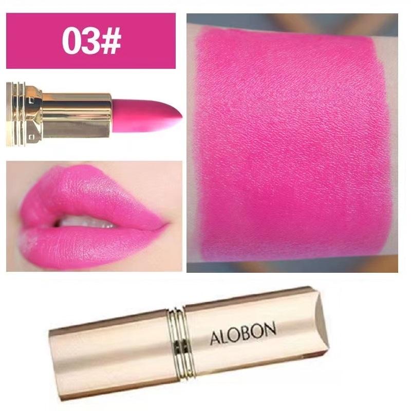 Lippenstift Wasserdicht Langlebig Rot Lippenstifte Resistant Rose Lippenstift Samt Lipstic Kosmetik Mädchen Frauen Make-Up 3# von Joom DACH