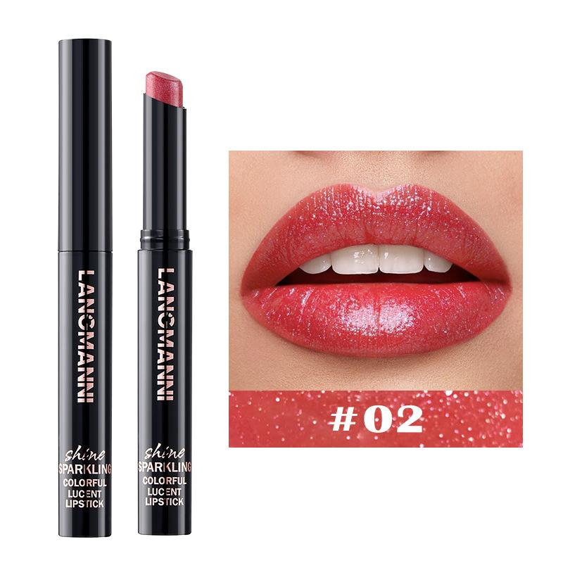 Lippenstift in 10 Farben, Perlenglitzer-Lippenstift, feuchtigkeitsspendender, nackter Lipgloss, hochpigmentiert, langanhaltend, antihaftbeschichteter Becher, samtiger Lipgloss, Geschenk zu Weihnachten 02 von Joom DACH