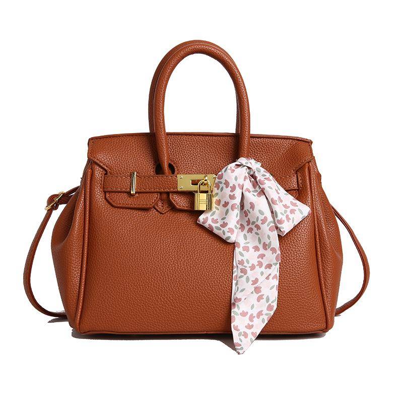 Litschi-Muster große Kapazität leichter Luxus hohe Qualität weich langlebig modisch exquisit leicht Pendler Outdoor Strand Umhängetasche Schultertasche braun von Joom DACH