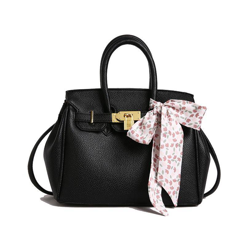 Litschi-Muster große Kapazität leichter Luxus hohe Qualität weich langlebig modisch exquisit leicht Pendler Outdoor Strand Umhängetasche Schultertasche schwarz von Joom DACH