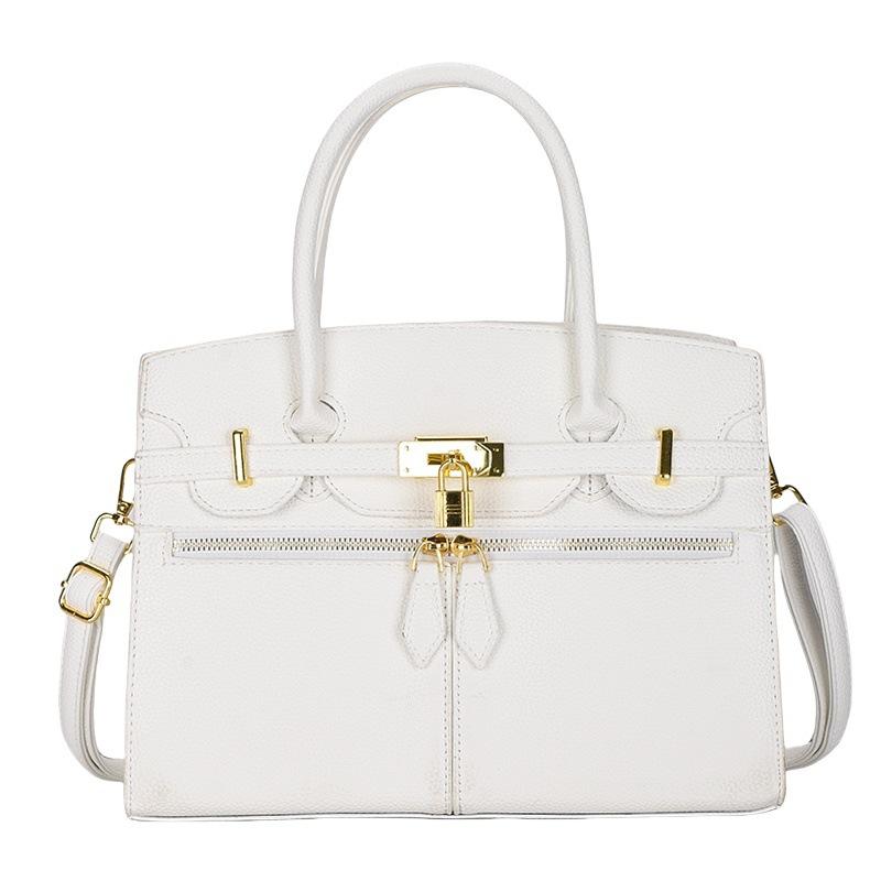 Litschi-Muster leichter Luxus große Kapazität hohe Qualität weich langlebig Mode exquisit leicht Pendler Outdoor Strand Umhängetasche Schultertasche weiß von Joom DACH