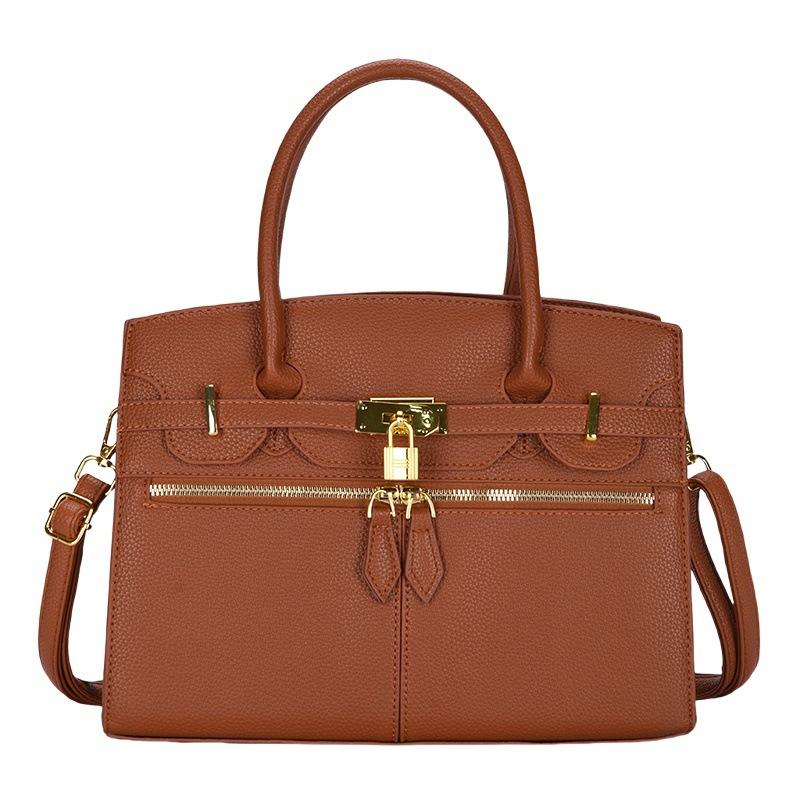 Litschi-Muster leichter Luxus große Kapazität hohe Qualität weich langlebig Mode exquisit leicht Pendler Outdoor Strand Umhängetasche Schultertasche braun von Joom DACH