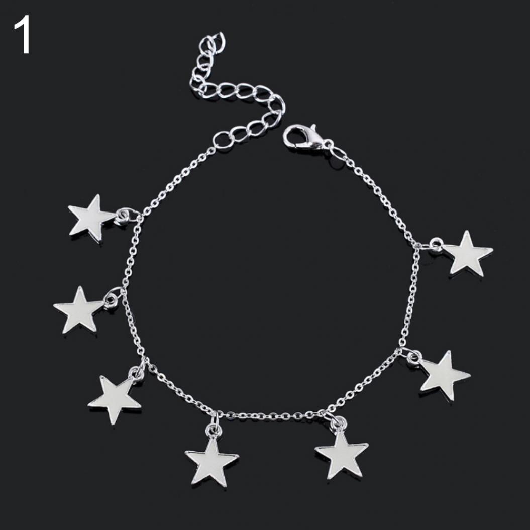 Little Star Heart Flower Glow in the Dark Fußkettchen Fußkettchen Damenschmuck von Joom DACH