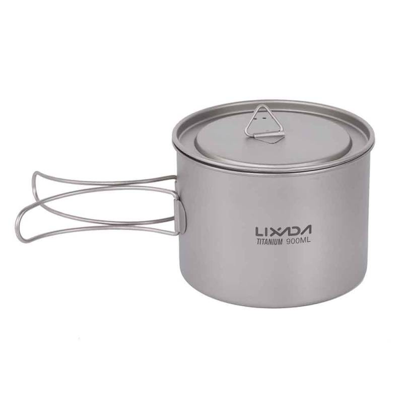 Lixada 1600 ml Titan-Topf, ultraleichter tragbarer Hängetopf mit Deckel und klappbarem Griff für den Außenbereich Cup , 900ml von Joom DACH