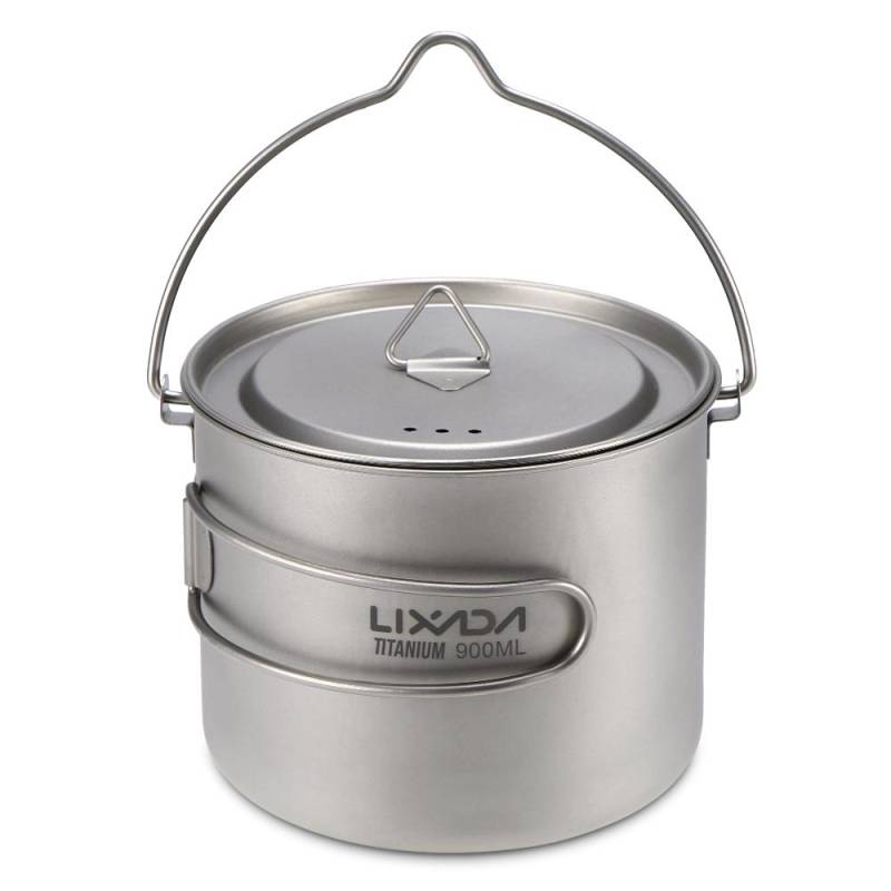 Lixada 1600 ml Titan-Topf, ultraleichter tragbarer Hängetopf mit Deckel und klappbarem Griff für den Außenbereich Pot , 900ml von Joom DACH