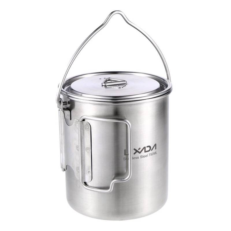 Lixada 750 ml Topf Tragbarer Wasserbecher mit Deckel und faltbarem Griff Camping cup von Joom DACH