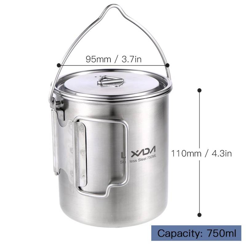 Lixada 750 ml Topf Tragbarer Wasserbecher mit Deckel und faltbarem Griff Camping pot Lixada 750 ml Topf Tragbarer Wasserbecher mit Deckel und faltbarem Griff Camping pot von Joom DACH