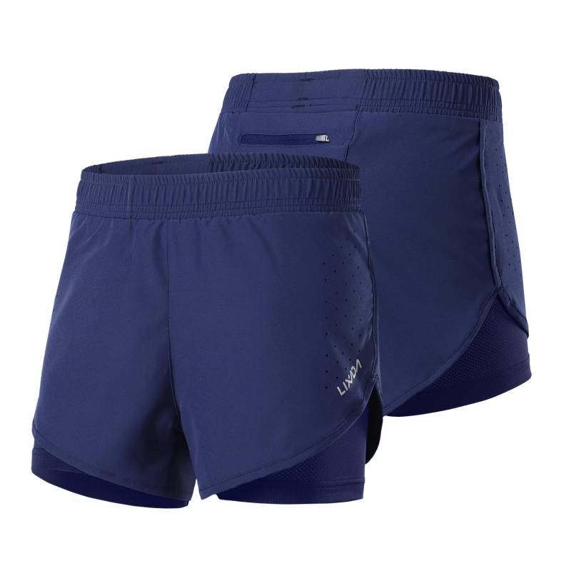 Lixada Damen 2-in-1-Laufshorts, schnell trocknend, atmungsaktiv, für aktives Training, Training, Joggen, Radfahren M dunkelblaue Lixada Damen 2-in-1-Laufshorts, schnell trocknend, atmungsaktiv, für aktives Training, Training, Joggen, Radfahren M dunkelblaue von Joom DACH