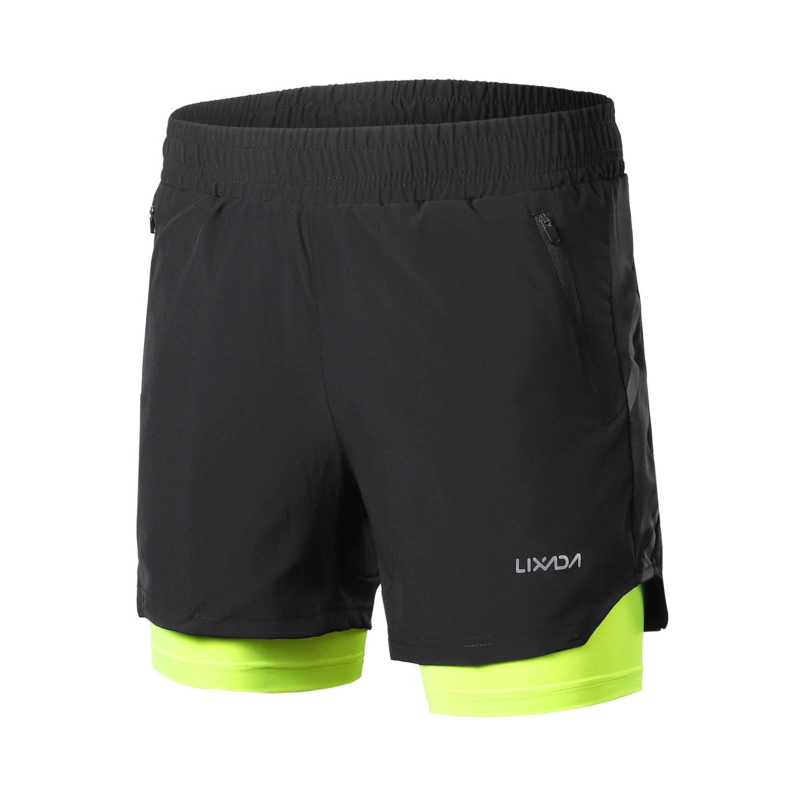 Lixada Herren 2-in-1-Laufshorts, schnell trocknend, atmungsaktiv, aktives Training, Übung, Joggen, Marathon XXL bunt von Joom DACH