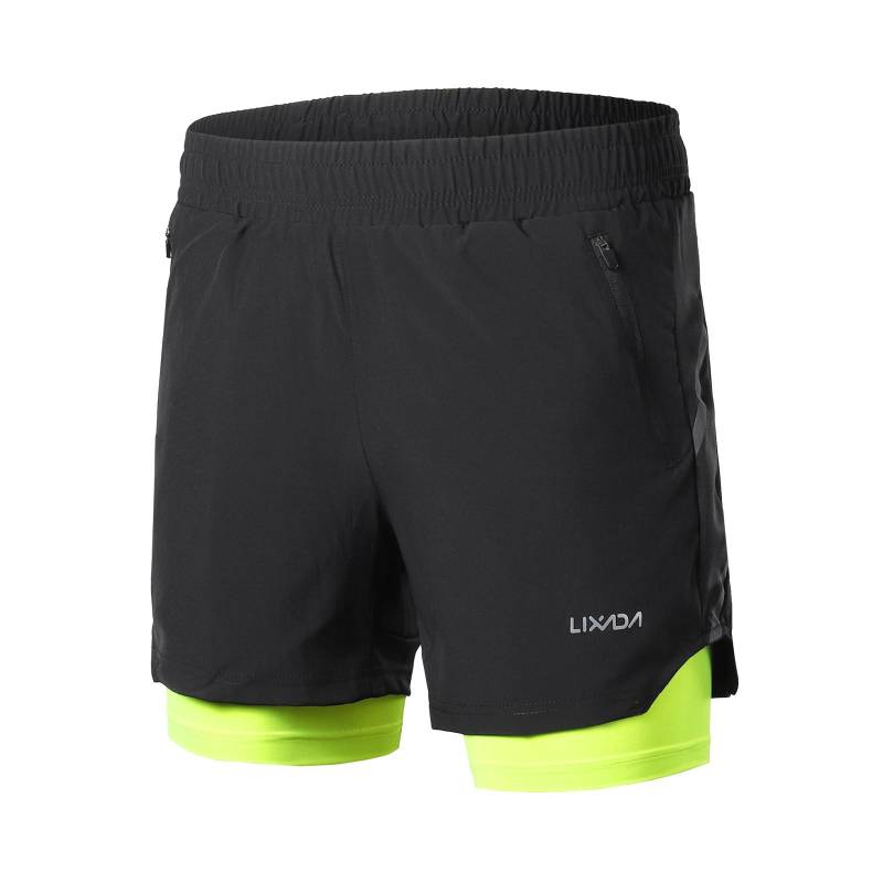 Lixada Herren 2-in-1-Laufshorts, schnell trocknend, atmungsaktiv, aktives Training, Übung, Joggen, Marathon XXL bunt von Joom DACH