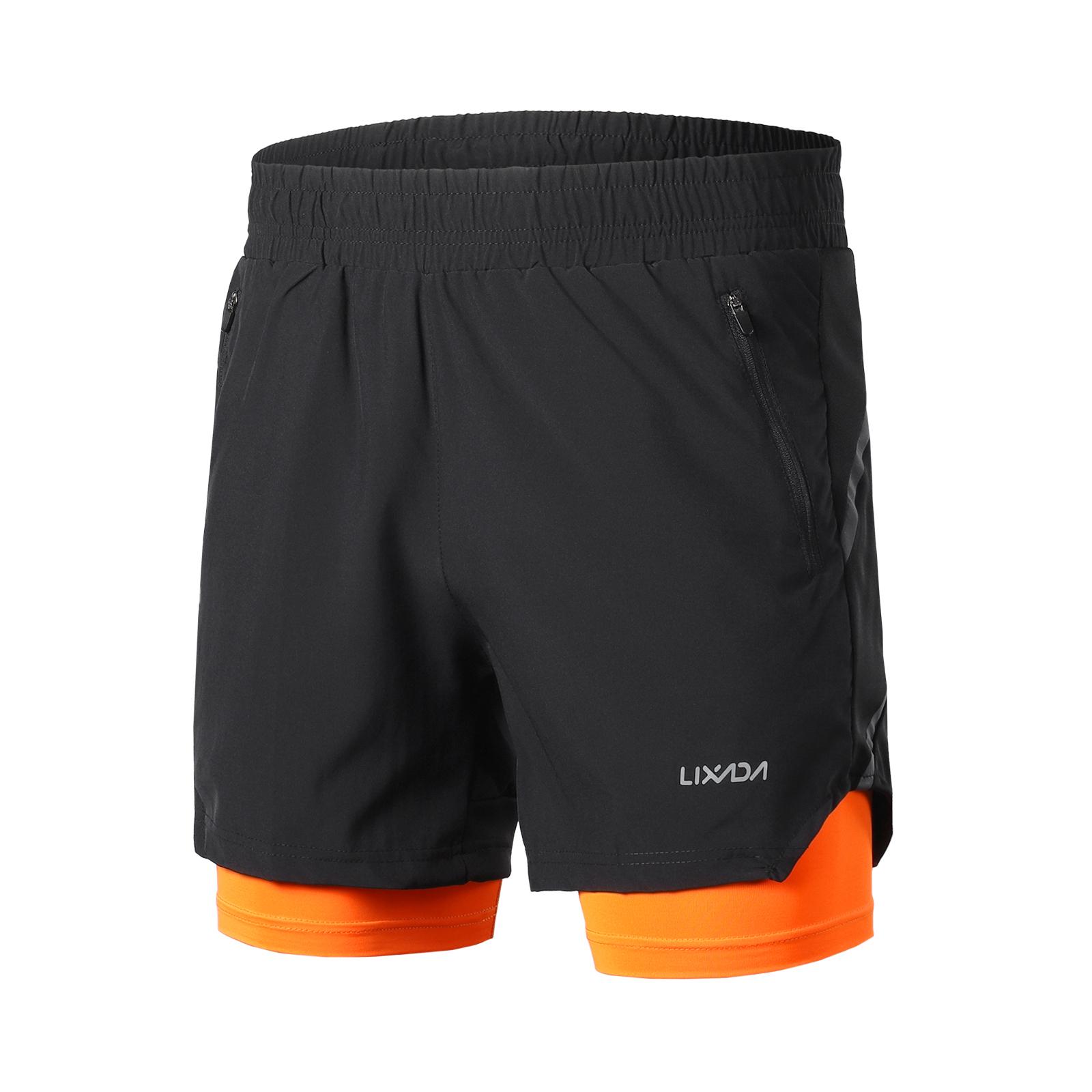 Lixada Herren 2-in-1-Laufshorts, schnell trocknend, atmungsaktiv, aktives Training, Übung, Joggen, Marathon XXL bunt von Joom DACH