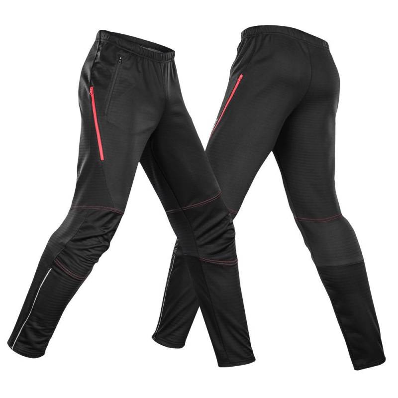Lixada Herren wasserdichte Fahrradhose, Thermo-Fleece, winddicht, Winter, Radfahren, Reiten, Laufen, Sport L rot von Joom DACH
