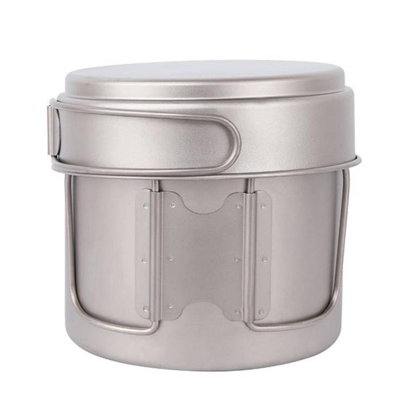 Lixada Ultraleichtes Titan-Kochset, Outdoor-Camping-Kochgeschirr-Set, 1100 ml Topf und 350 ml Bratpfanne mit 1100ml pot with 350ml pan von Joom DACH