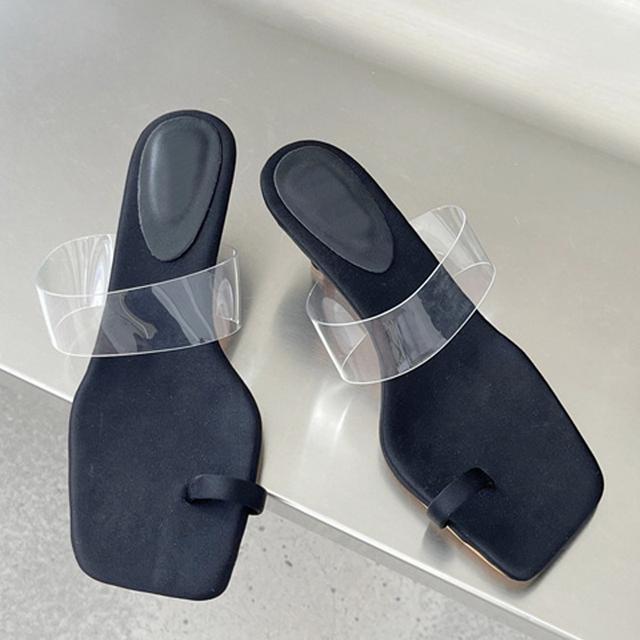 Liyke Fashion Green Damen Strand Flip Flops Slipper Dünne Niedrige Absätze Gladiator Sandalen Sommer Schmalband Transparente Schuhe Slides 36 schwarz von Joom DACH