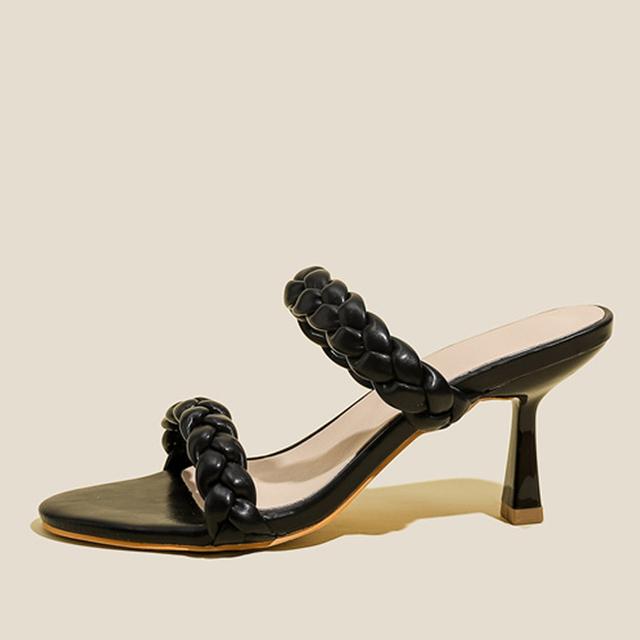 Liyke Sommer Web Damen Hausschuhe Outdoor Offene Zehen Niedrige Dünne Absätze Lässige Gladiatorensandalen Damenschuhe Strand Pantoletten Zehentrenner 42 schwarz von Joom DACH