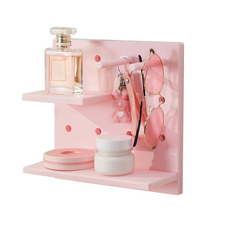 Lochwand Wandorganizer Regale Stanzfrei Multifunktionaler Wand-Lochwand-Organizer für Puppe Grau rosa von Joom DACH