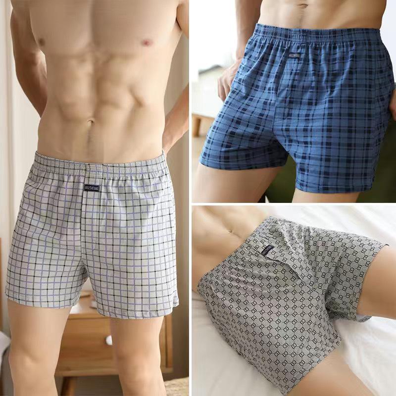 Lockere Boxershorts für Herren aus reiner Baumwolle mit hoher Taille – große Größe, Sommerpassform 3XL (240-280 jin) von Joom DACH
