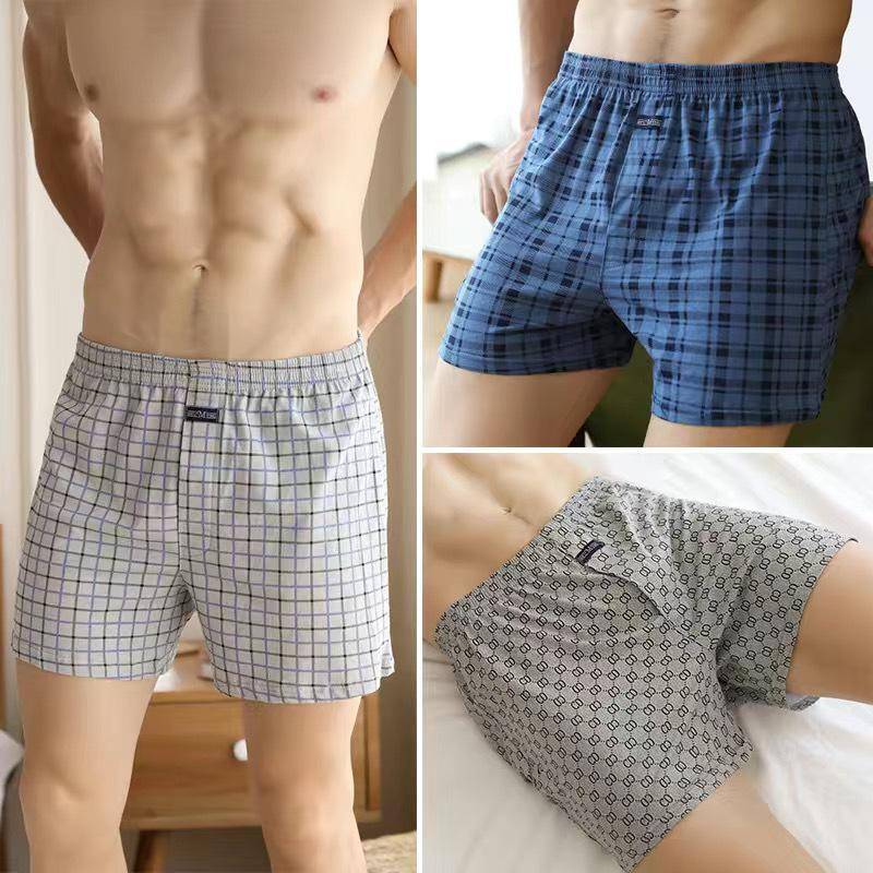 Lockere Boxershorts für Herren aus reiner Baumwolle mit hoher Taille – große Größe, Sommerpassform 3XL (240-280 jin) von Joom DACH