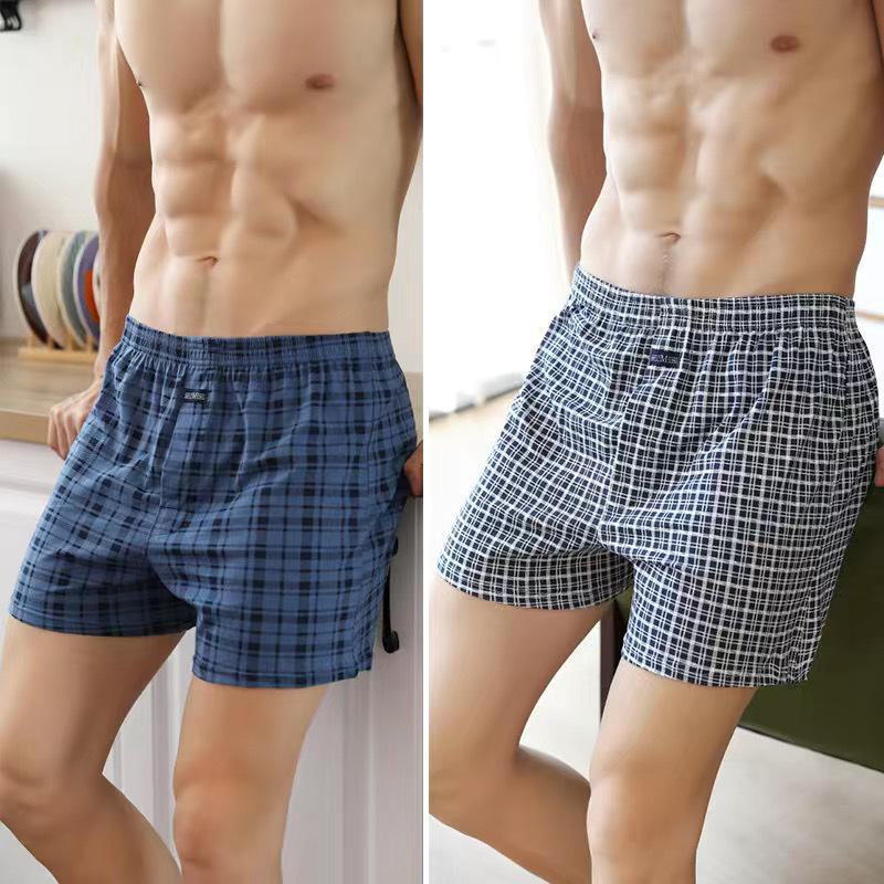 Lockere Boxershorts für Herren aus reiner Baumwolle mit hoher Taille – große Größe, Sommerpassform L (130-160 jin) von Joom DACH
