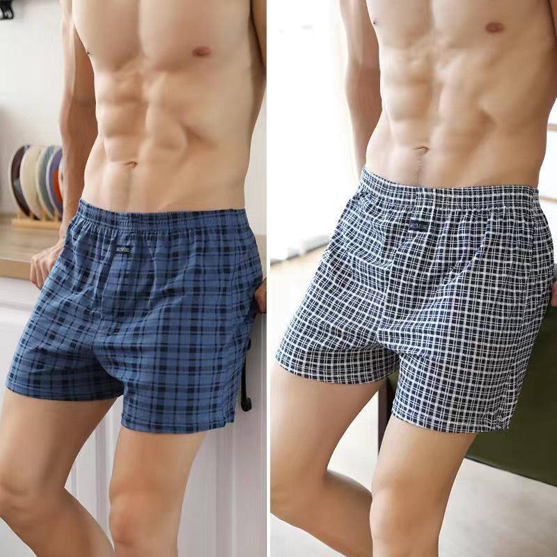 Lockere Boxershorts für Herren aus reiner Baumwolle mit hoher Taille – große Größe, Sommerpassform L (130-160 jin) von Joom DACH