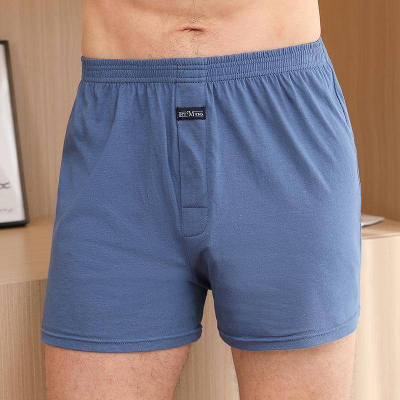 Lockere Boxershorts für Herren aus reiner Baumwolle mit hoher Taille – große Größe, Sommerpassform M (100-130 jin) von Joom DACH
