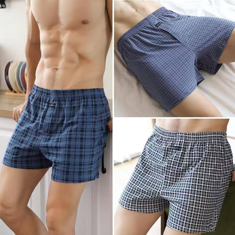 Lockere Boxershorts für Herren aus reiner Baumwolle mit hoher Taille – große Größe, Sommerpassform XXL (210-240 jin) von Joom DACH