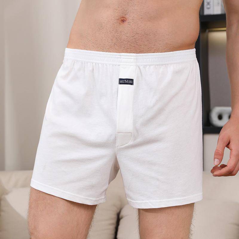 Lockere Boxershorts für Herren aus reiner Baumwolle mit hoher Taille – große Größe, Sommerpassform XXL (210-240 jin) von Joom DACH