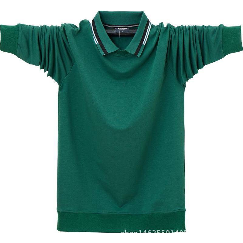 Lockere Langarm-Poloshirts für Herren, lässig, Basic-Hemden mit Kragen, leichte Polo-T-Shirts für die Arbeit und das Geschäft für Männer, Frühling, Herbst, Golf-Oberteile, Übergröße 5XL dunkelgrüne von Joom DACH