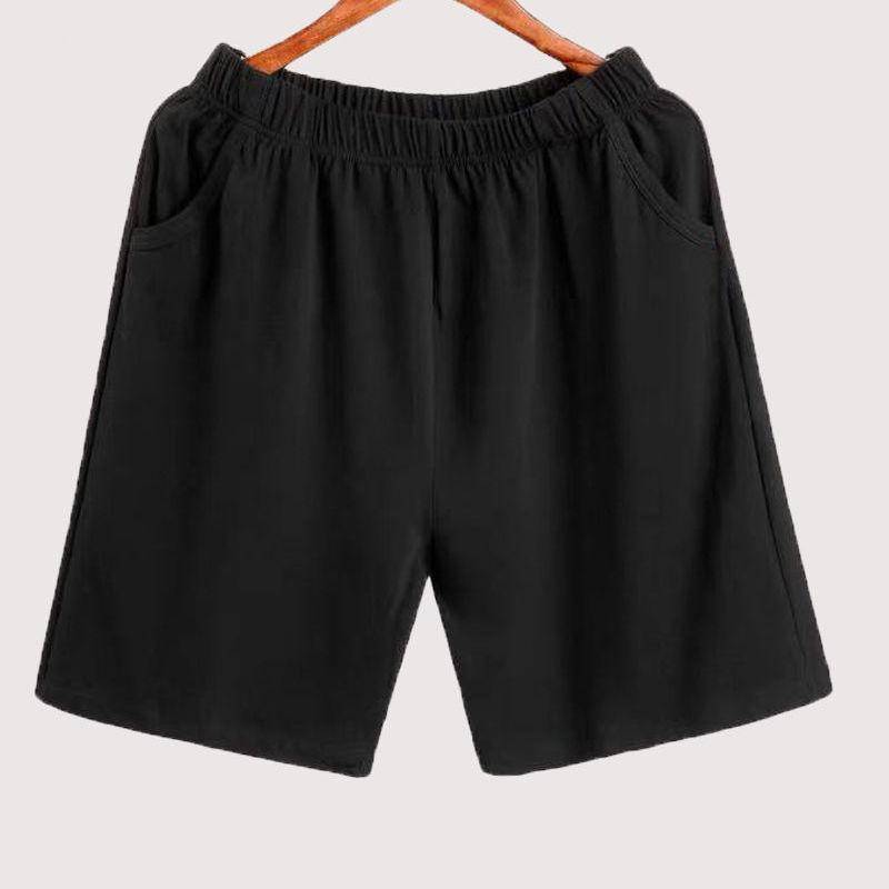Lockere Pyjama-Shorts aus Baumwolle für Herren – trendiges, lässiges Design mit weitem Bein 5XL schwarz von Joom DACH