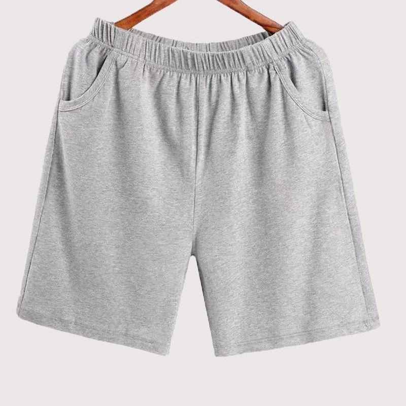 Lockere Pyjama-Shorts aus Baumwolle für Herren – trendiges, lässiges Design mit weitem Bein 5XL hellgrau von Joom DACH