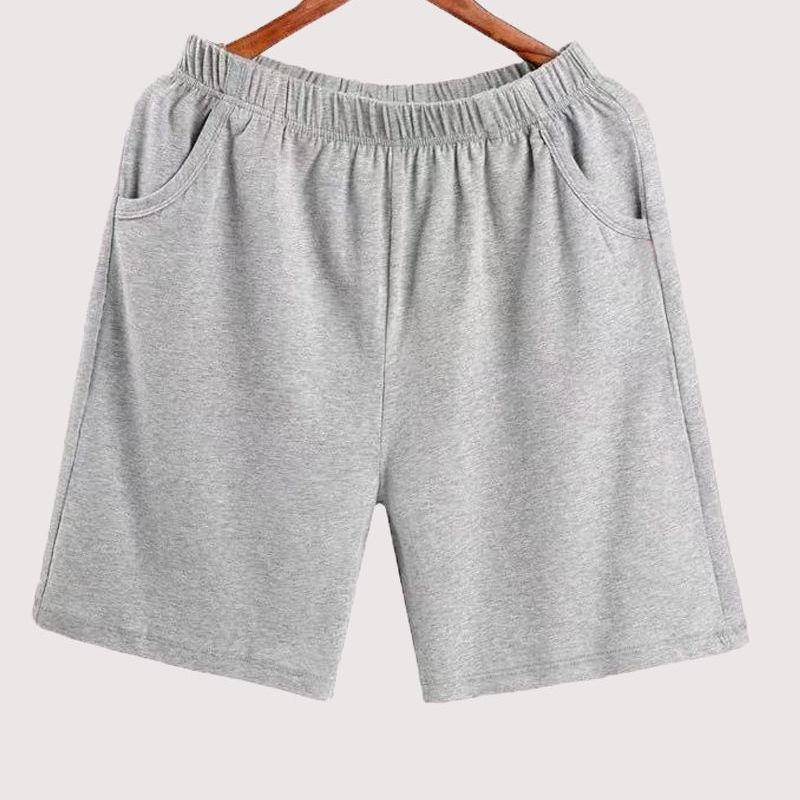 Lockere Pyjama-Shorts aus Baumwolle für Herren – trendiges, lässiges Design mit weitem Bein 5XL hellgrau von Joom DACH