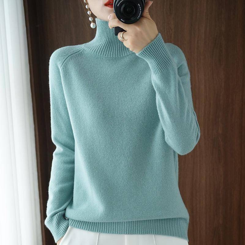 Lockerer, dicker Strickpullover mit hohem Kragen für Damen – Herbst/Winter im koreanischen Stil XXL von Joom DACH