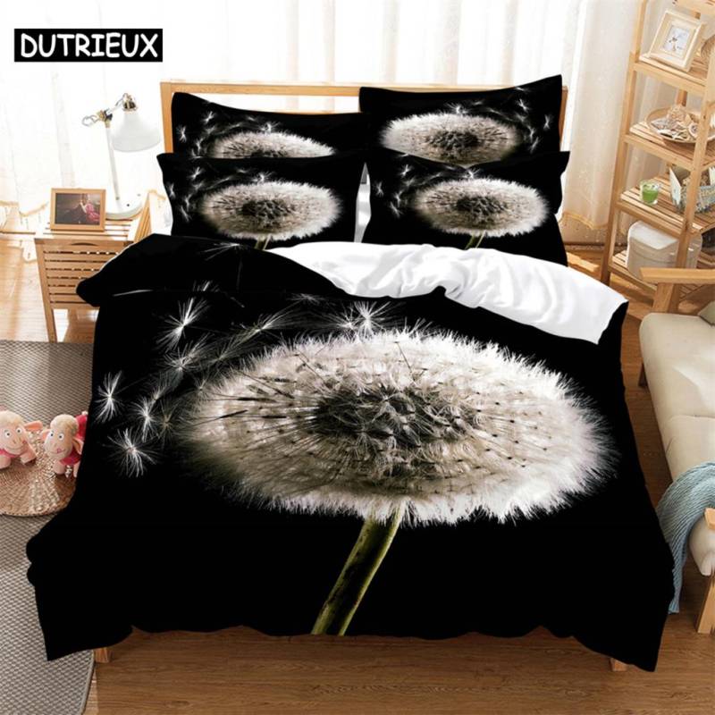 Löwenzahn Mode Bettwäsche Set 2/3tlg. 3D Digitaldruck Bettbezug Sets 1 Bettbezug + 1/2 Kissenbezüge US/EU/AU Größe EU single(135x200cm)&set von Joom DACH