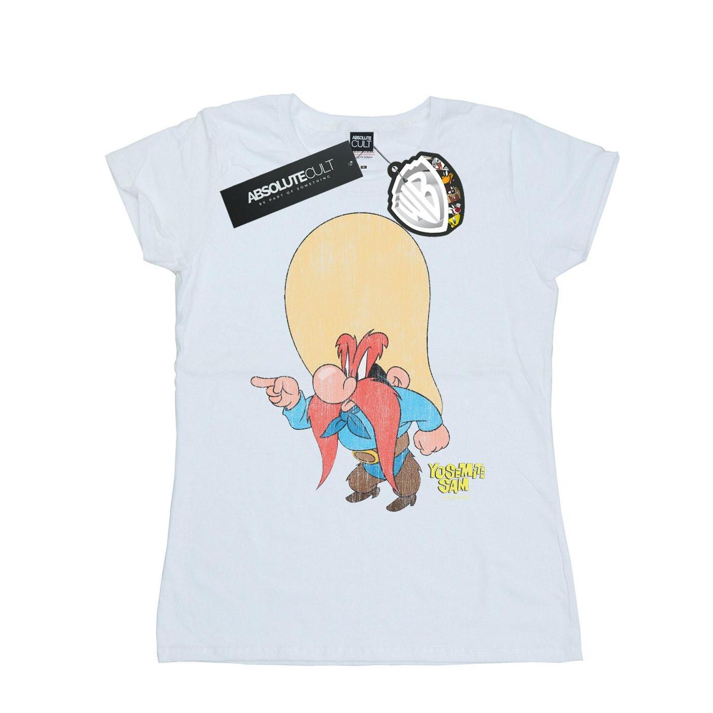 Looney Tunes Damen/Damen Yosemite Sam Distressed Cotton T-Shirt XL weiß von Joom DACH