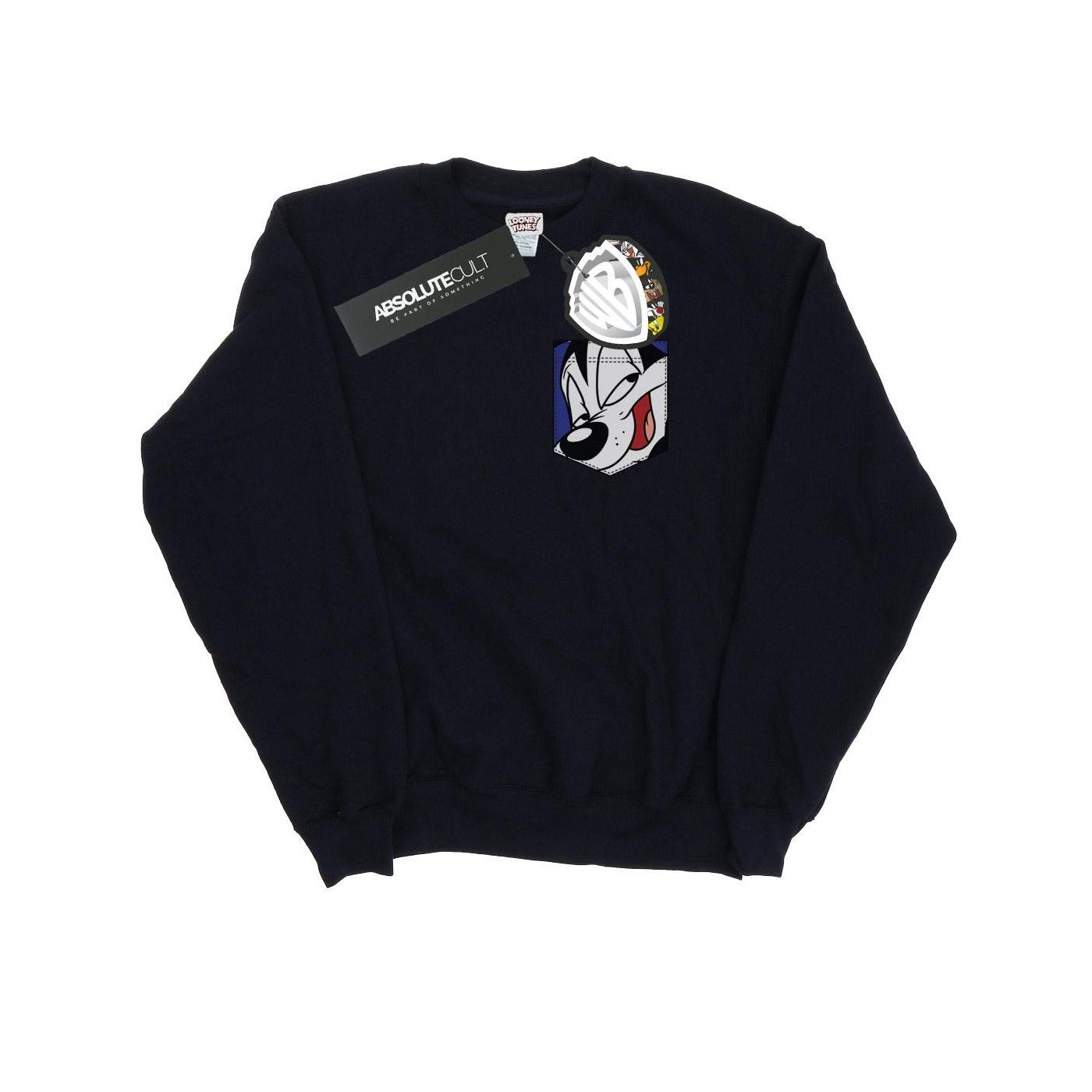 Looney Tunes Damen-Sweatshirt „Pepe Le Pew Face“ mit künstlichen Taschen XXL schwarz Looney Tunes Damen-Sweatshirt „Pepe Le Pew Face“ mit künstlichen Taschen XXL schwarz von Joom DACH