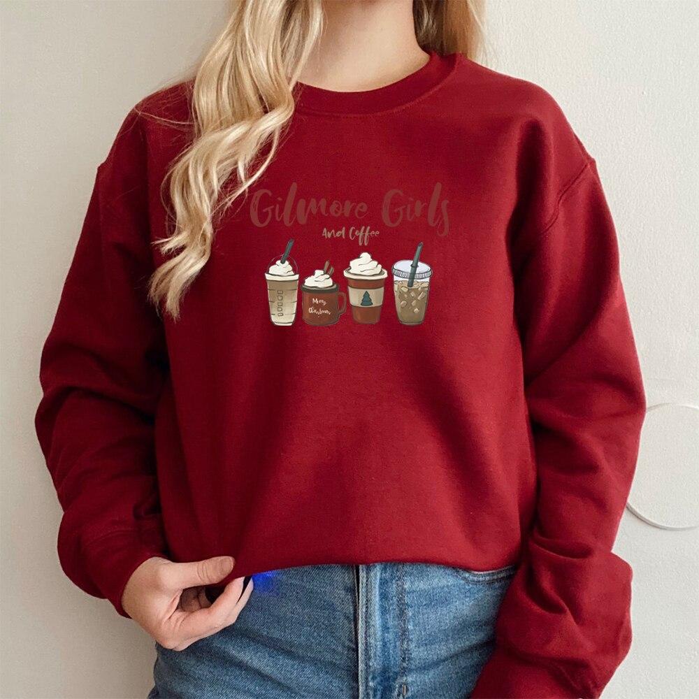 Lorelai Gilmore Girl Sweatshirt Gilmore Girls und Coffee Hoodie Stars Hollow Christmas Coffee Crewneck Sweatshirt Xmas Party Top S bordeaux von Joom DACH