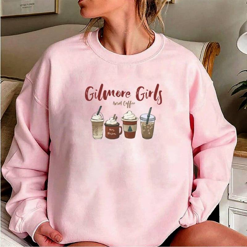 Lorelai Gilmore Girl Sweatshirt Gilmore Girls und Coffee Hoodie Stars Hollow Christmas Coffee Crewneck Sweatshirt Xmas Party Top XL rosa von Joom DACH