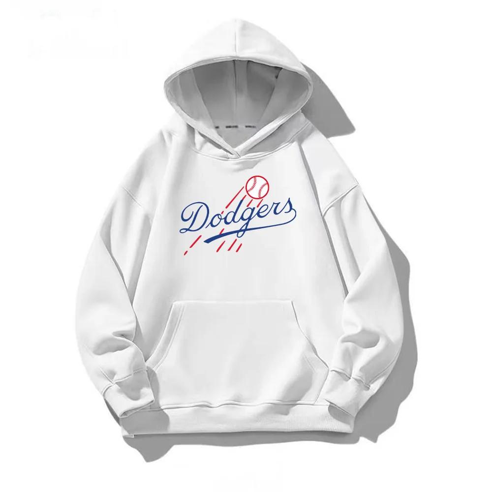 Los Angeles Dodgers Pullover Unisex Lockerer Beiläufiger Kapuzenpullover Langarm Sweatshirts Sportwear Übergroße Mode Damen Herren Hoody S weiß von Joom DACH