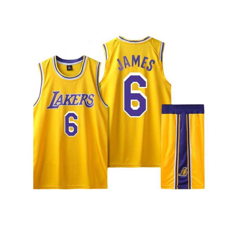 Los Angeles Lakers Nein. 6 LeBron James Trikot-Set für Erwachsene und Kinder XXXL gelb von Joom DACH