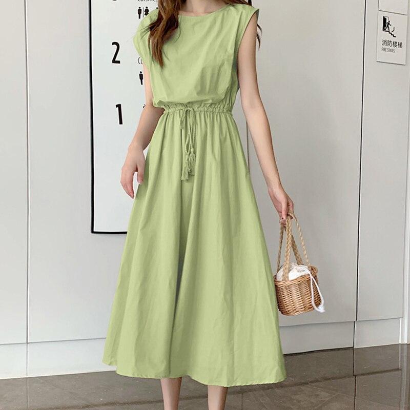 Lose Baumwolle Sommer Kleid Weibliche Abend Vintage Langes Kleid Frauen Kurzarm Casual Strand Frau Kleider 15301 L von Joom DACH