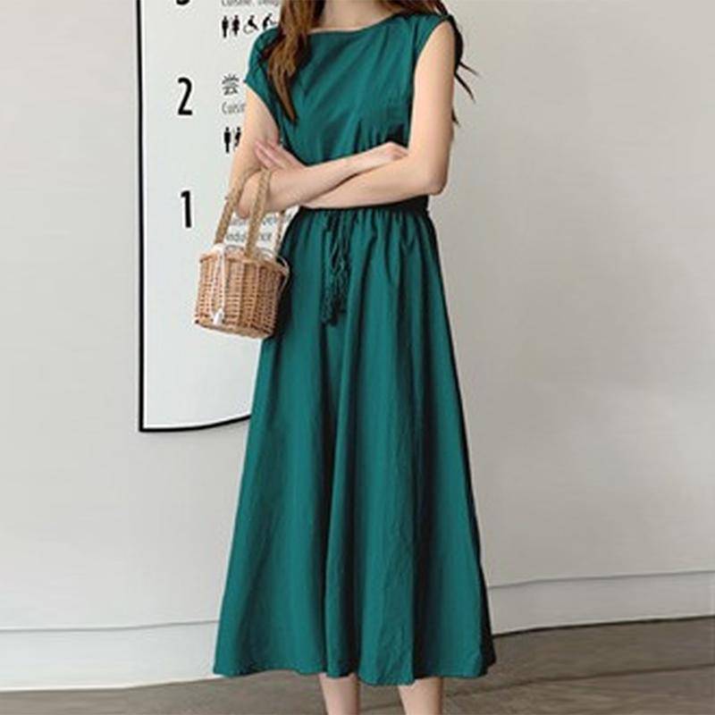 Lose Baumwolle Sommer Kleid Weibliche Abend Vintage Langes Kleid Frauen Kurzarm Casual Strand Frau Kleider 15301 M von Joom DACH