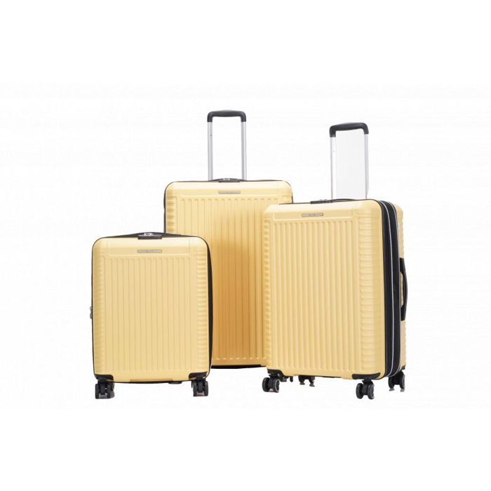 Set mit 3 starren, erweiterbaren Koffern + 30 % Volumen - Lys Paris 329/3 - Gelb von Joom DACH