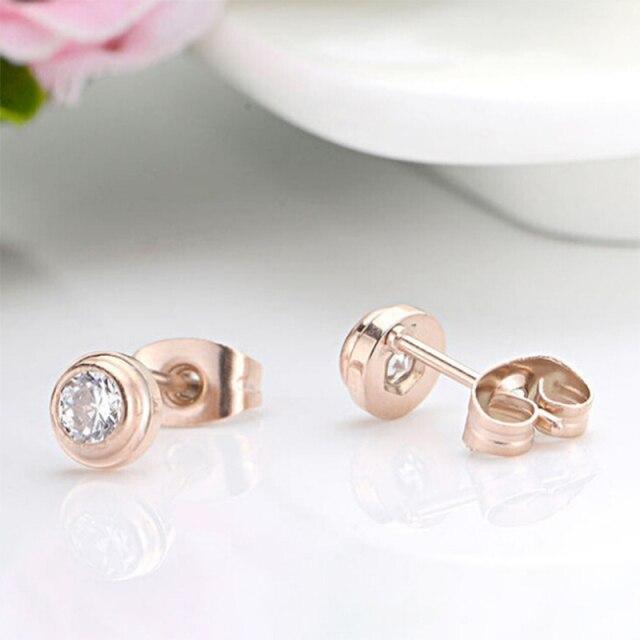 Love Ohrringe Damen Ohrstecker Ohrstecker Kristall Roségold Edelstahl Modeschmuck ohne Box von Joom DACH