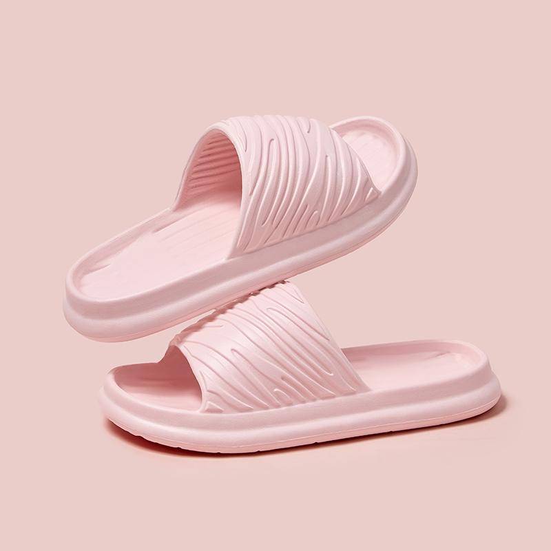 Lucyever 2024 Sommer Weiche Wolken Hausschuhe Damen Leicht Anti-Rutsch Flache Pantoletten Frau Bequeme Eva Plateau Sandalen Weiblich 38-39 rosa von Joom DACH