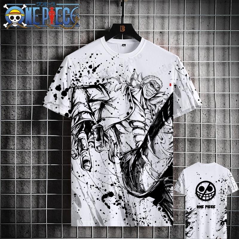 Luffy One Piece Mit Kurzarm-T-Shirt Männer 2024 Neue Assolon Animation Co-branded Top Sommer Frauen 3D druck XL von Joom DACH
