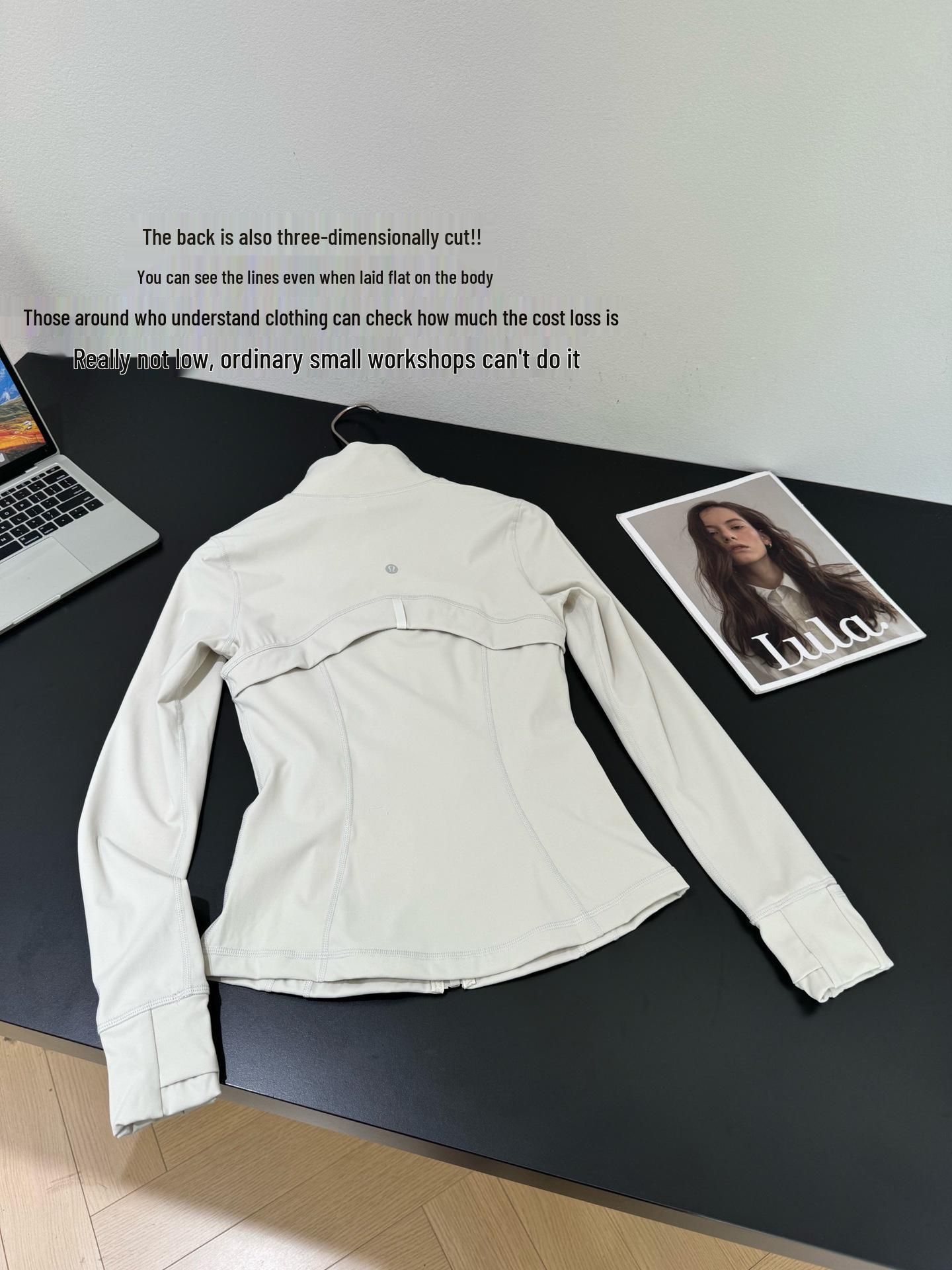 Lulu Damen Nude Feel Yoga Jacke - Slim Fit, Stehkragen, Langarm, Sportoberteil mit Reißverschluss für Laufen & Fitness. Small von Joom DACH