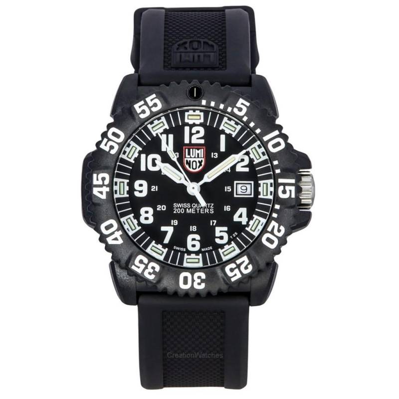 Luminox Original NAVY Seal Gummiarmband schwarzes Zifferblatt Schweizer Quarz-Taucheruhr XS.3051.F 200M Herrenuhr schwarz von Joom DACH
