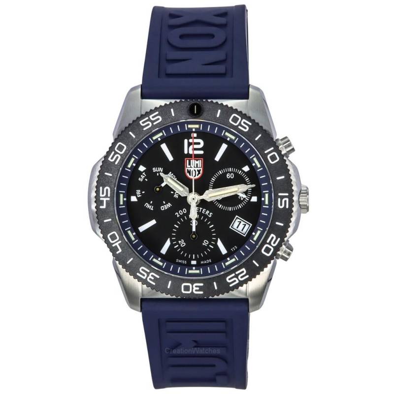 Luminox Pacific Diver Chronograph, Marineblaues Kautschukarmband, schwarzes Zifferblatt, Schweizer Quarz-Taucheruhr XS.3143, 200 m, Herrenuhr schwarz Luminox Pacific Diver Chronograph, Marineblaues Kautschukarmband, schwarzes Zifferblatt, Schweizer Quarz-Taucheruhr XS.3143, 200 m, Herrenuhr schwarz von Joom DACH