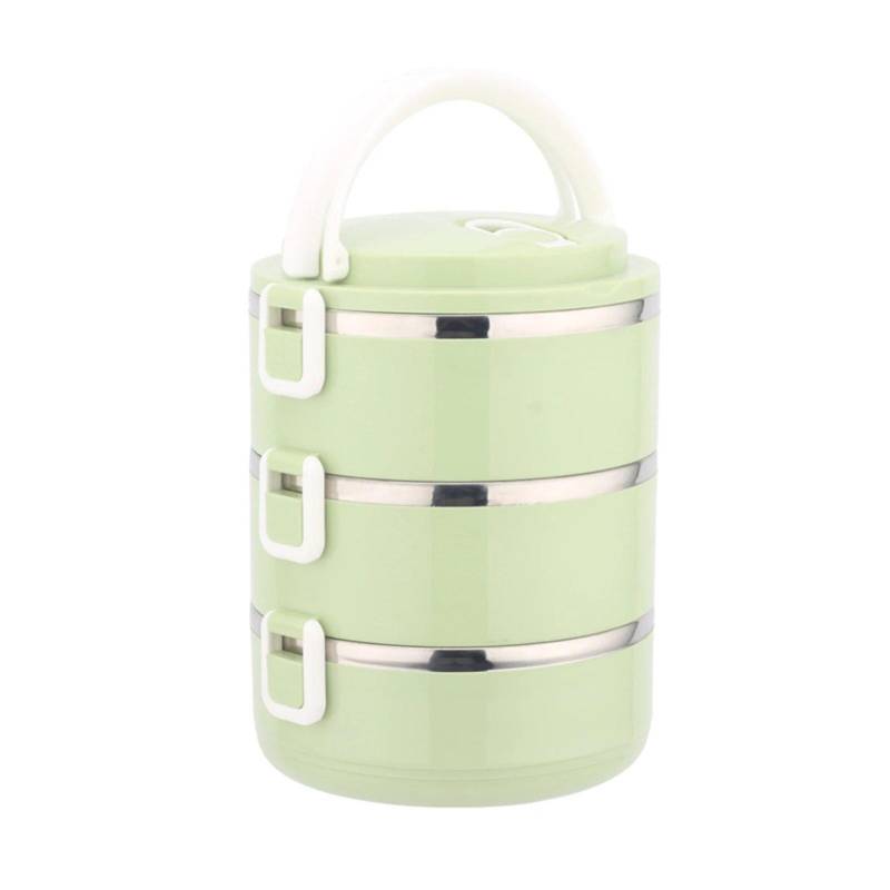Lunchbox aus Edelstahl, stapelbare, auslaufsichere Thermo-Bento-Boxen für Erwachsene und Kinder, tragbarer Lebensmittelbehälter für Picknicks zu Hause, bei der Arbeit 3PCS grün von Joom DACH
