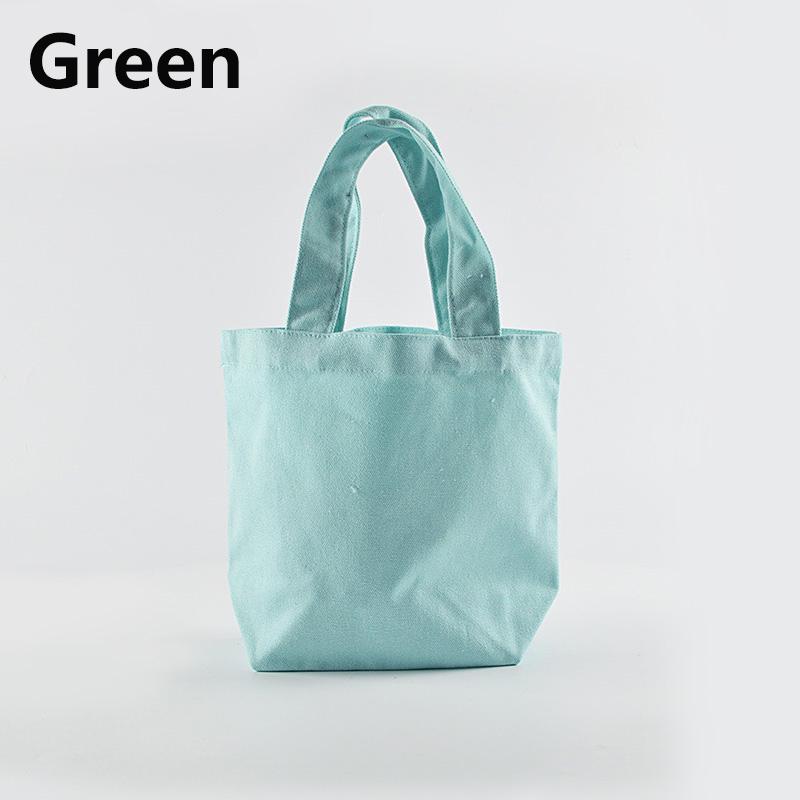 Lunchtasche aus Segeltuch, kleine Tragetasche, faltbar, für Lebensmittel, einfarbig, Einkaufstaschen, lässige Handtasche, Schultertasche grün von Joom DACH